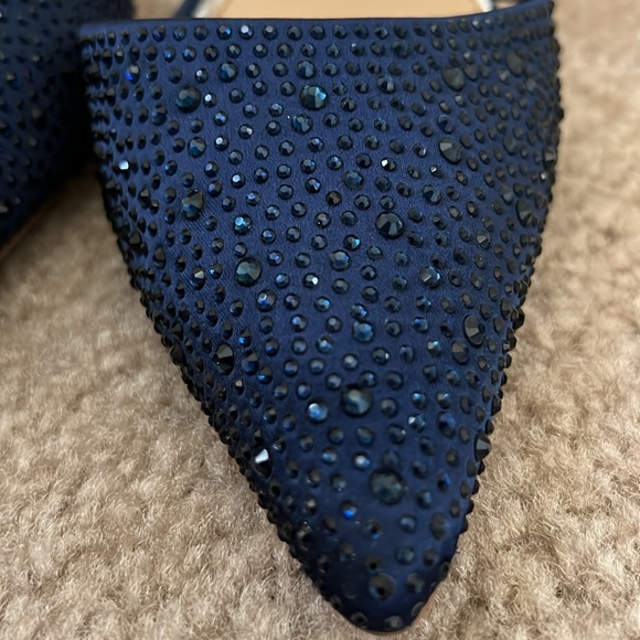 Jewel Badgley Mischka Stiletto, Women’s 8.5, Blue w/Rhinestones. - Picture 2 of 7
